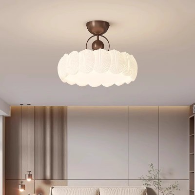 法式卧室吸顶灯中古奶油风主卧公主房灯具简约羽毛灯设计师书房灯图3