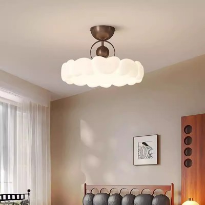 法式卧室吸顶灯中古奶油风主卧公主房灯具简约羽毛灯设计师书房灯图4