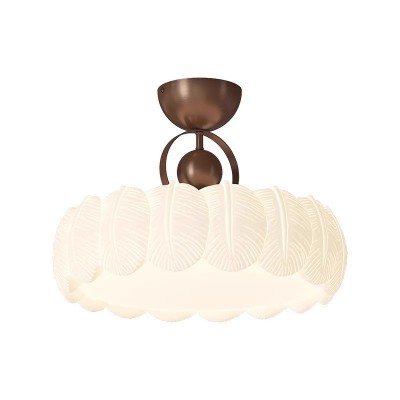 法式卧室吸顶灯中古奶油风主卧公主房灯具简约羽毛灯设计师书房灯图5