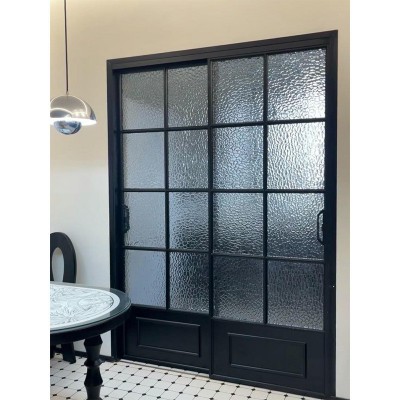 钛镁合金完美系统复古推拉门隔断吊轨门厨房阳台客厅三联动移门