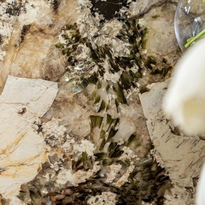 孔雀开屏天然大理石板材地面别墅背景墙外墙石材楼梯岛台橱柜面台