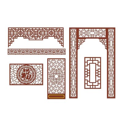 家用铝窗花隔断铝材屏风装饰镂空造型格栅木纹背景墙金属镂空隔断图5