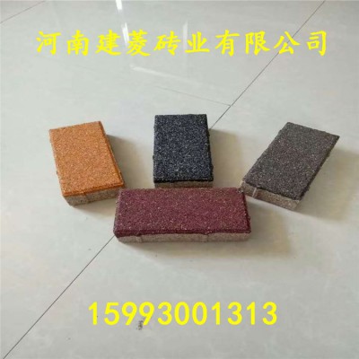 河南地区仿石PC透水砖厂家直供600*300芝麻灰透水砖 广场砖