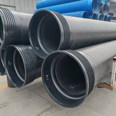 现货批发 SN10高环刚度塑钢增强中空壁缠绕管 埋地排水排污管道图2