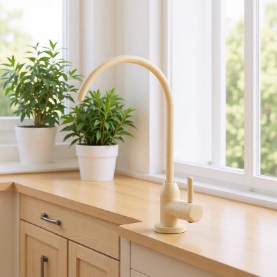 304不锈钢净水器龙头2分4分美式大弯直饮水机龙头黑色菜盆水龙头