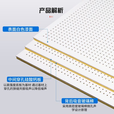 穿孔吸音复合板机房墙面吊顶专用穿孔硅酸钙设备间水泵房隔音降燥
