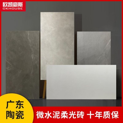 微水泥瓷砖600x1200客厅地砖侘寂风素色地板砖微水泥柔光砖批发